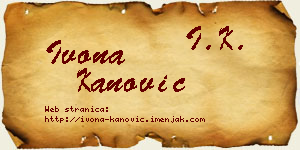 Ivona Kanović vizit kartica